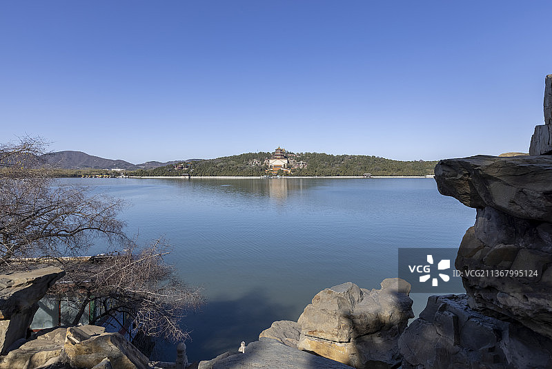 北京颐和园远眺佛香阁图片素材