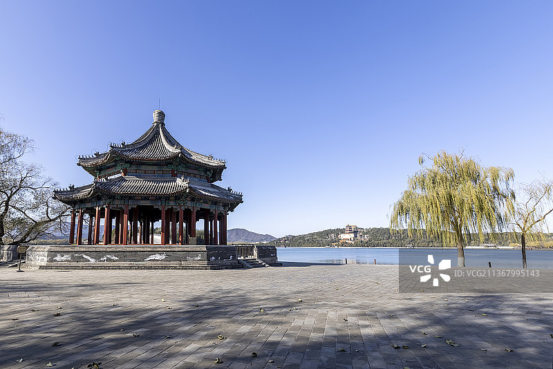北京颐和园廓如亭（八方亭）图片素材