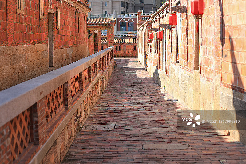 晋江五店市闽南地区红砖历史建筑图片素材
