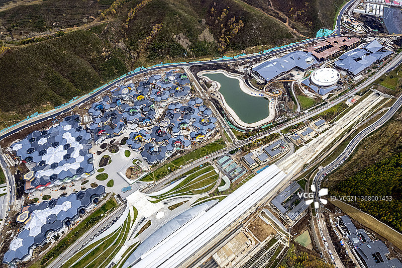 “ 张家口冬奥村”航拍：2022北京冬奥会和冬残奥会比赛场地图片素材