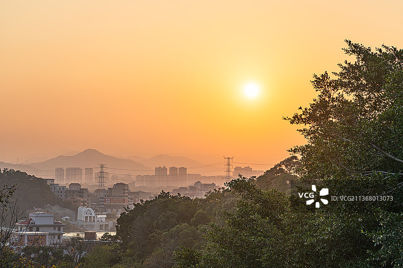 泉州九日山眺望城市风光图片素材