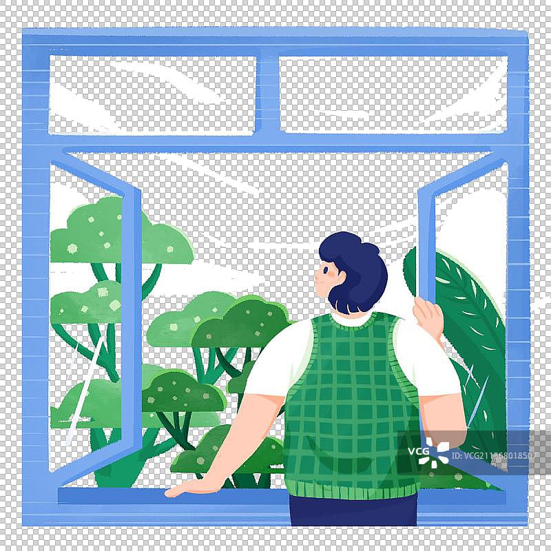 开窗看向窗外图片素材