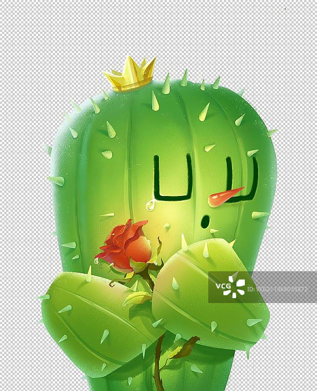 仙人掌拥抱玫瑰图片素材