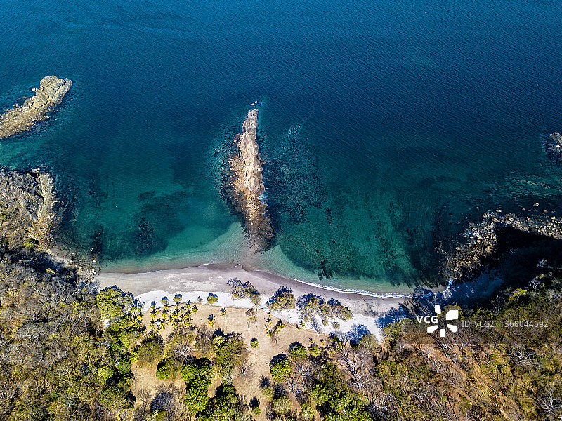 哥斯达黎加瓜纳卡斯特，拉哈迪塔海滩海岸高角度景观图片素材
