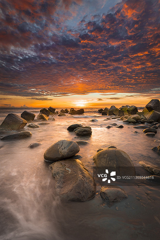 中国台湾的火烧云海景图片素材