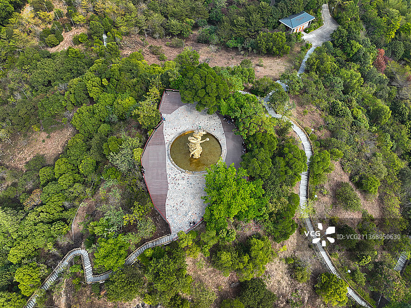 广东省深圳市坪山区聚龙山生态公园航拍图片素材