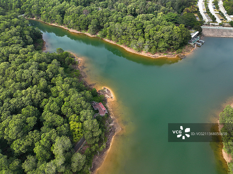 广东省深圳市坪山区聚龙山生态公园航拍图片素材