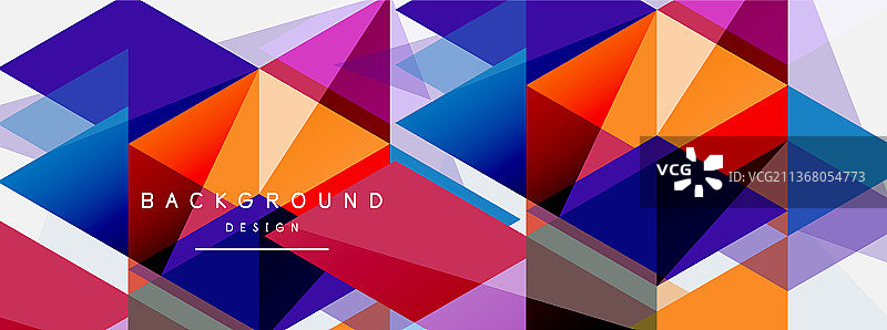 彩色三角形构成几何抽象图片素材
