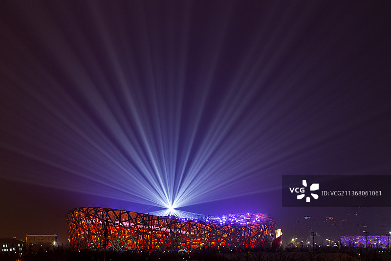 2022鸟巢开幕式灯光秀图片素材