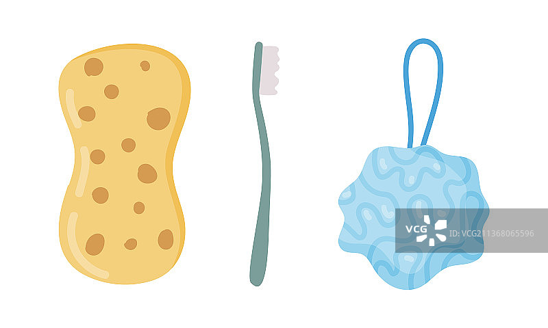 身体清洁刷或沐浴球图片素材