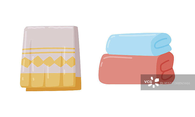 用作浴室用品的折叠毛巾图片素材