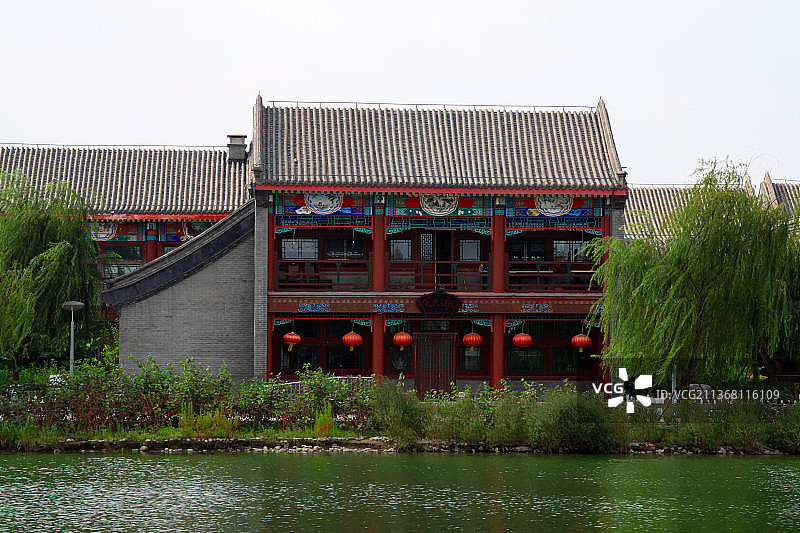 河北丰南惠丰湖建筑风光图片素材