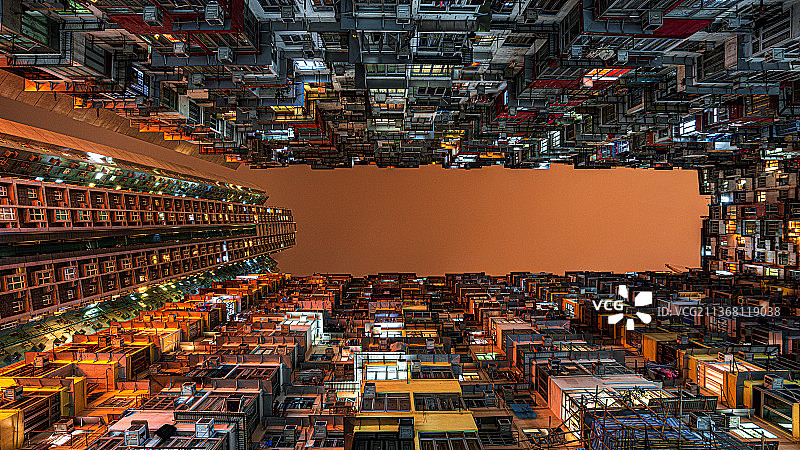 城市建筑夜景风光 香港怪兽大厦图片素材