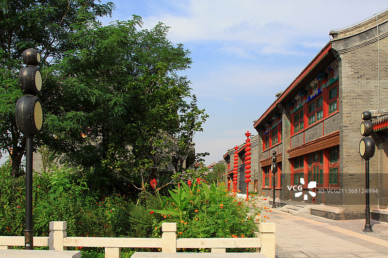 河北丰南惠丰湖公园建筑风光图片素材