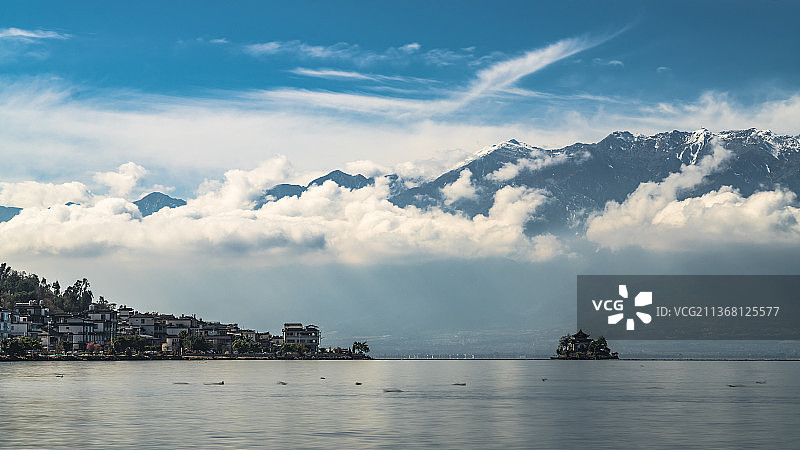 云南洱海苍山图片素材