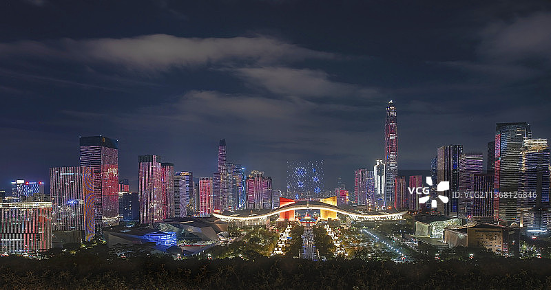 深圳市民中心灯光秀迎图片素材