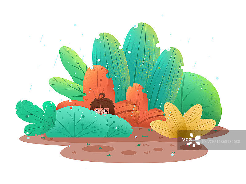 雨水植物儿童图片素材