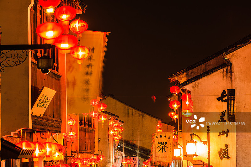 江苏苏州山塘街风光图片素材