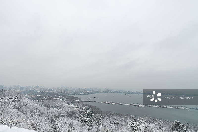 浙江省杭州西湖雪图片素材