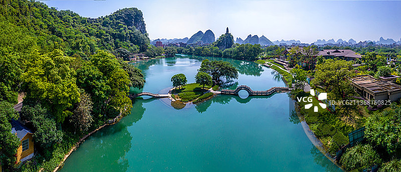 桂林穿山公园航拍图片素材