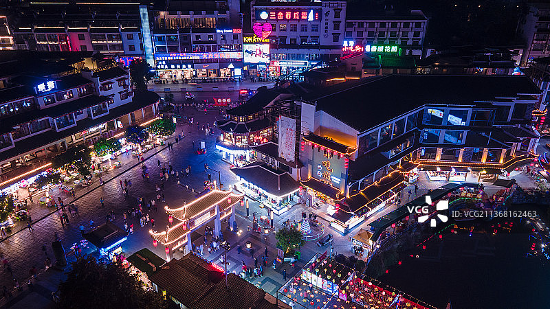 阳朔县城西街夜景图片素材
