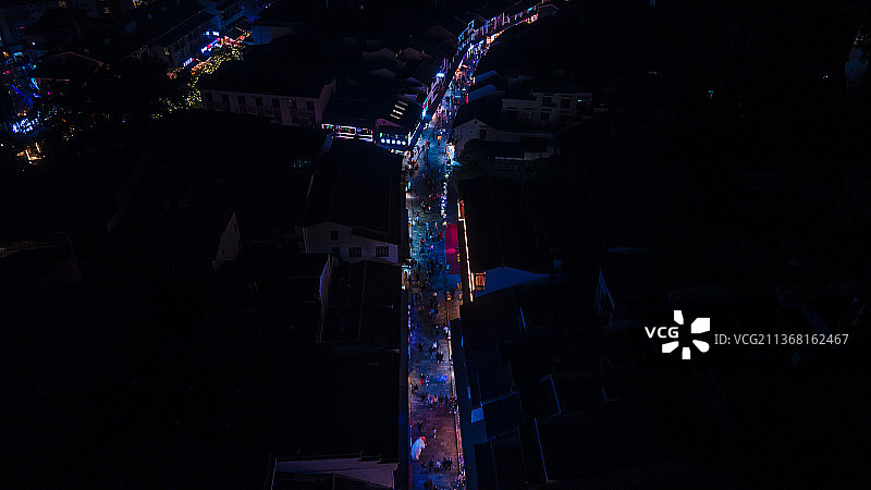阳朔县城西街夜景图片素材