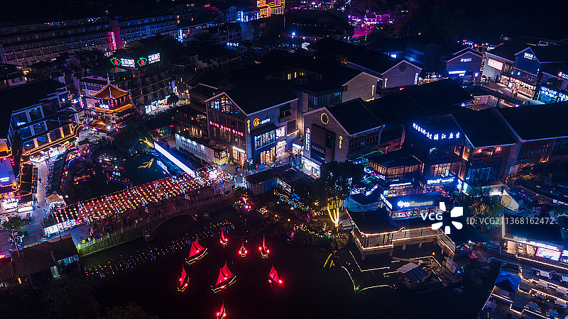 阳朔县城西街夜景图片素材