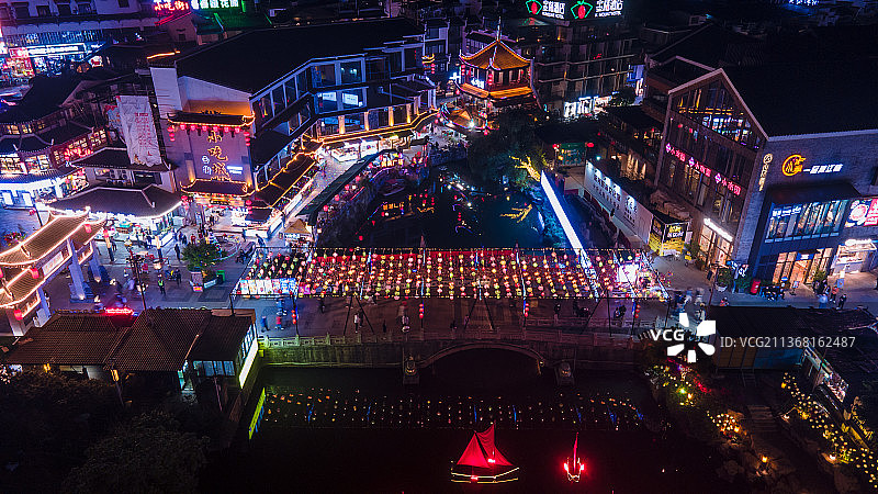 阳朔县城西街夜景图片素材