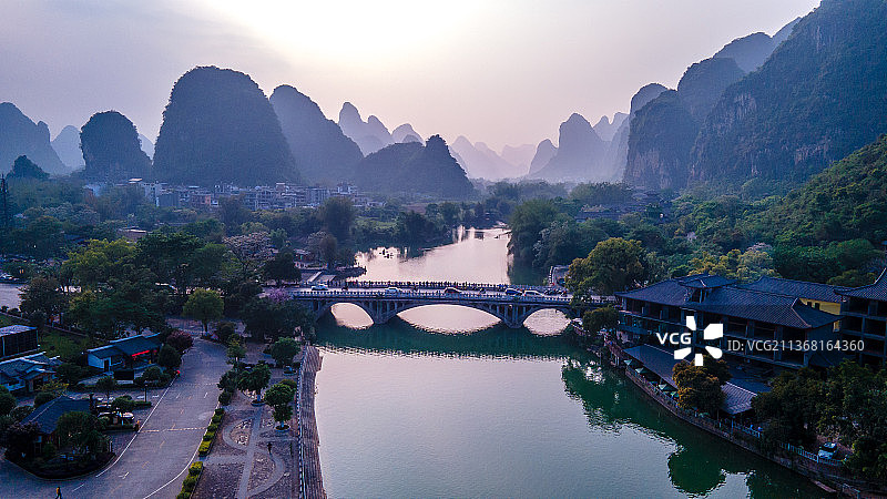 桂林阳朔十里画廊风光图片素材