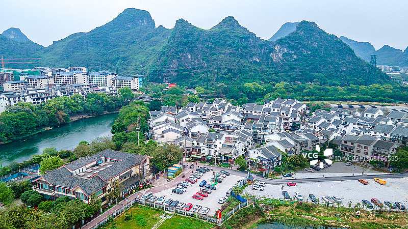 桂林鲁家村航拍图片素材
