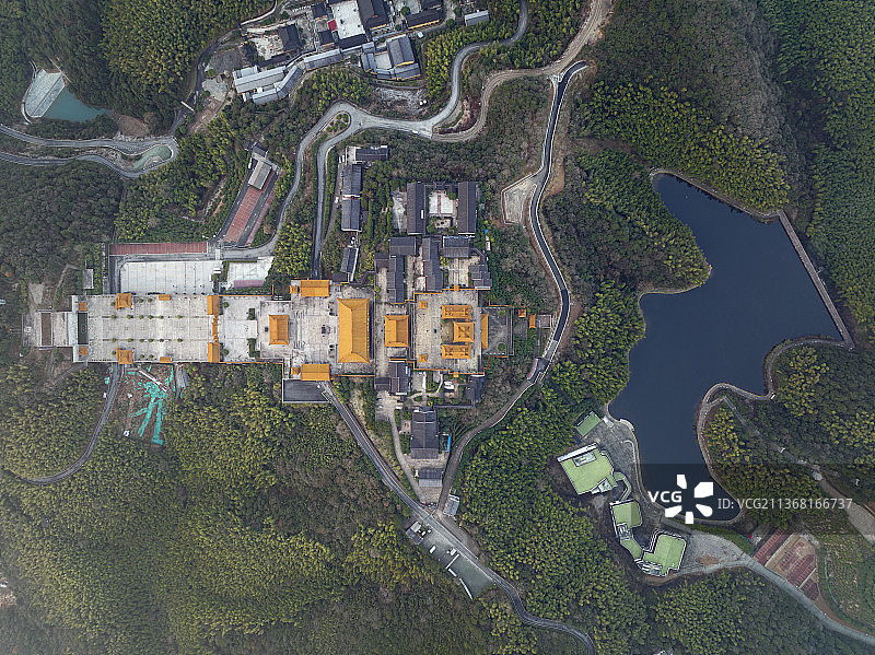 浙江绍兴会稽山龙华寺风光图片素材