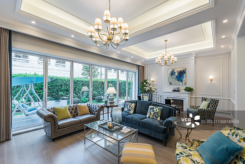 中国上海别墅装修设计空间实景展示图片素材