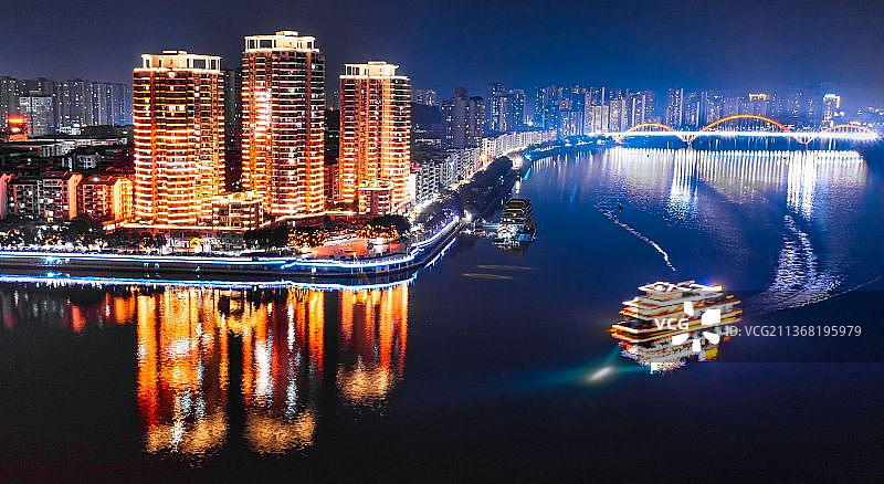 合川鸭嘴欢迎您！（重庆合川区城市夜景）图片素材