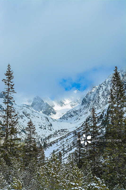 斯洛伐克门斯多夫雪山风光图片素材