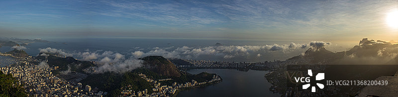 巴西里约热内卢日落全景图片素材
