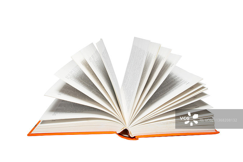 白色背景上的打开的书本特写图片素材