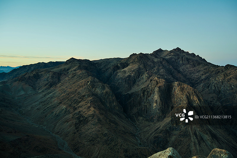 埃及最高峰，南西奈省山脉的壮丽景色图片素材