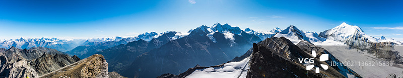 瑞士巴拉洪雪山全景（Unterems，瓦莱州）图片素材