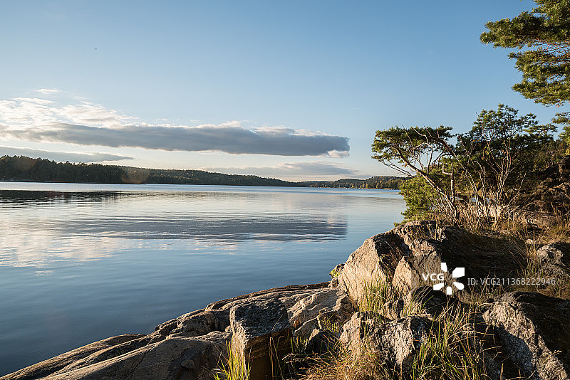 瑞典湖泊的迷人景色图片素材