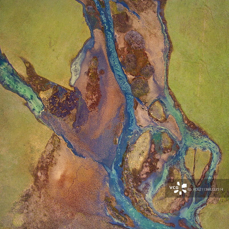 克罗地亚采蒂纳河景观航拍图片素材