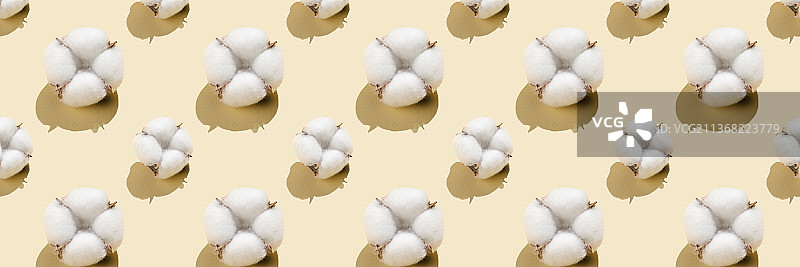 浅米色背景上的棉花图案图片素材