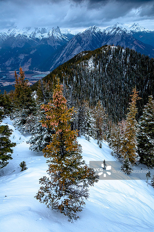 硫磺山雪山风光（加拿大阿尔伯塔省）图片素材