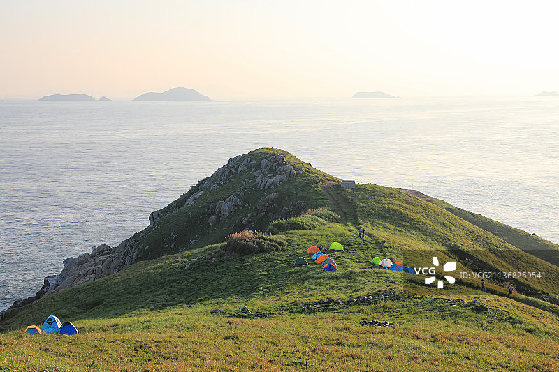 海上海岛户外露营地360度海景房星空房图片素材