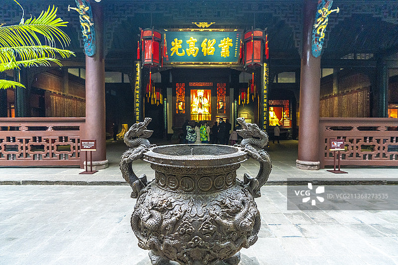 武侯祠 汉昭烈庙 三义庙 刘备 汉昭烈墓 诸葛亮 孔明 刘湘墓 成都 四川 唐碑 古建筑 红墙 绿竹图片素材