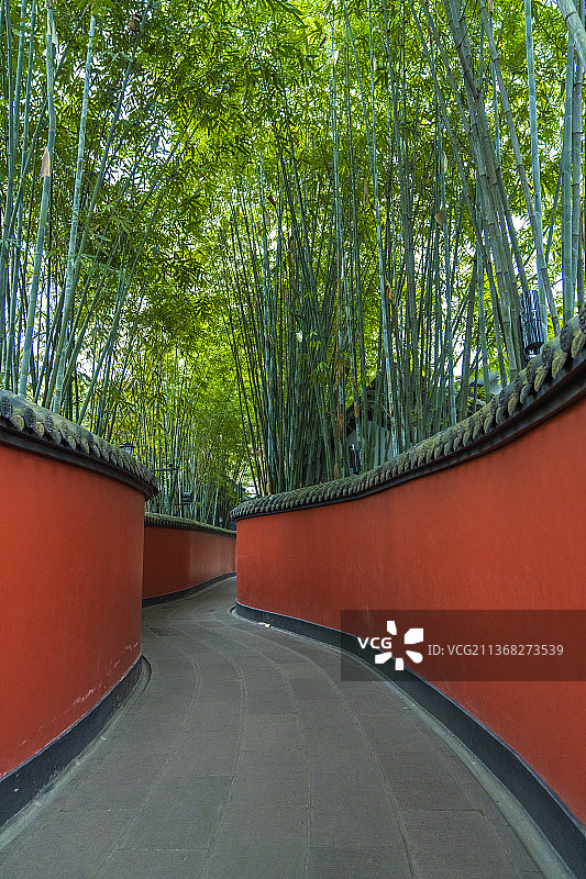 武侯祠 汉昭烈庙 三义庙 刘备 汉昭烈墓 诸葛亮 孔明 刘湘墓 成都 四川 唐碑 古建筑 红墙 绿竹图片素材