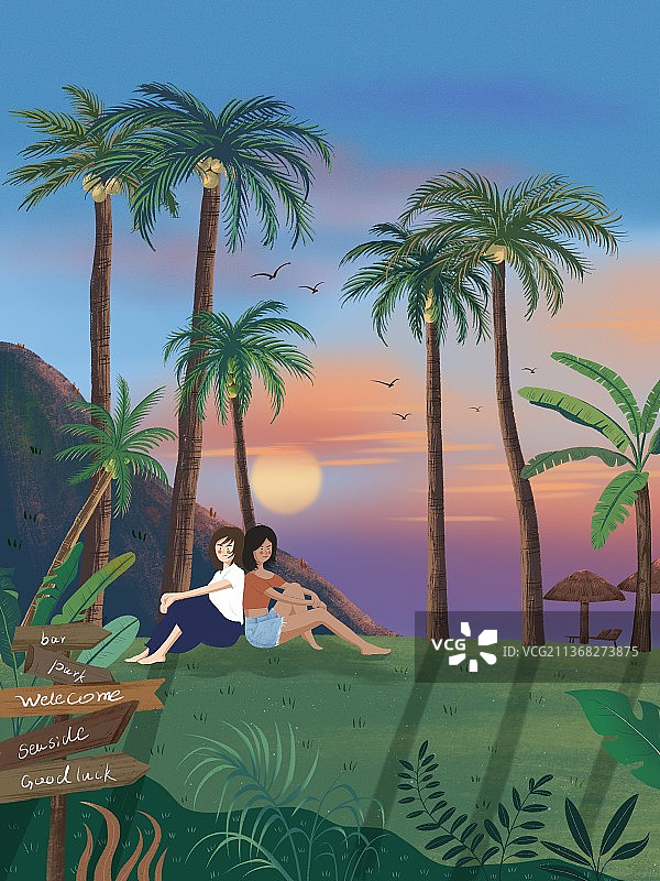 闺蜜旅行日记图片素材