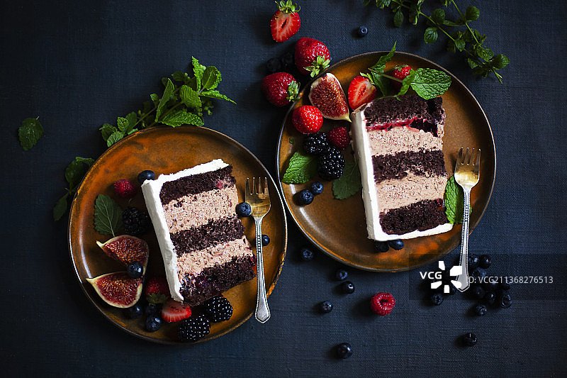 两块鲜果无花果挞图片素材