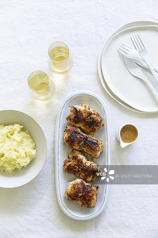 意式肉卷配土豆泥图片素材