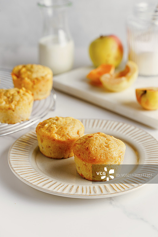 自制苹果南瓜松饼图片素材