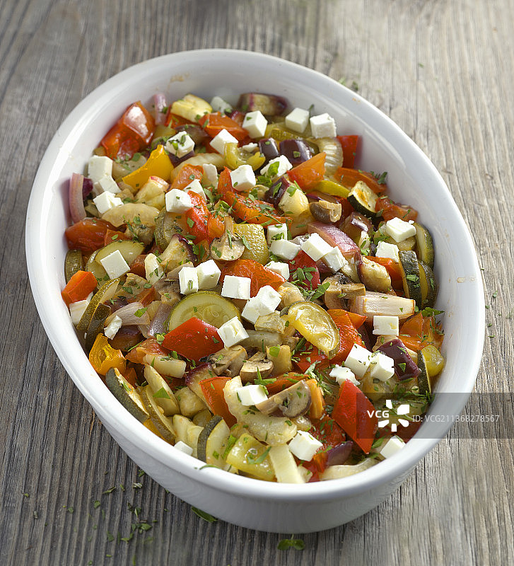 腌制蔬菜配马苏里拉奶酪图片素材